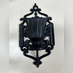 Antique Match Safe Cast Iron Urn Matchstick Holder. Wall Mount. Jan 15 1867